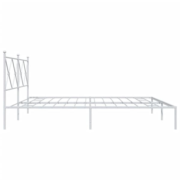 sengeramme med sengegavl 200x200 cm metal hvid