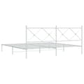 Miniatyrbillede 6 af 8: sengeramme med sengegavl 200x200 cm metal hvid
