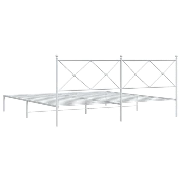 sengeramme med sengegavl 200x200 cm metal hvid