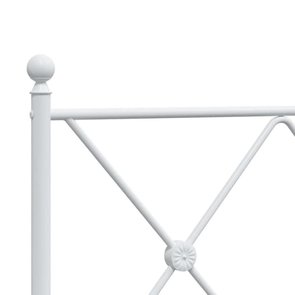 sengeramme med sengegavl 200x200 cm metal hvid