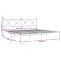 Miniatyrbillede 8 af 8: sengeramme med sengegavl 200x200 cm metal hvid