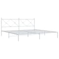 Miniatyrbillede 2 af 8: sengeramme med sengegavl 200x200 cm metal hvid
