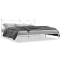 Miniatyrbillede 1 af 8: sengeramme med sengegavl 200x200 cm metal hvid