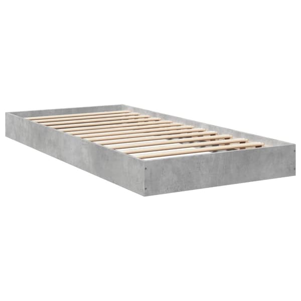Sängynrunko betoninharmaa 75x190 cm tekninen puu
