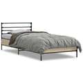 Miniatyrbillede 3 af 9: sengeramme 100x200 cm konstrueret træ og metal sonoma-eg