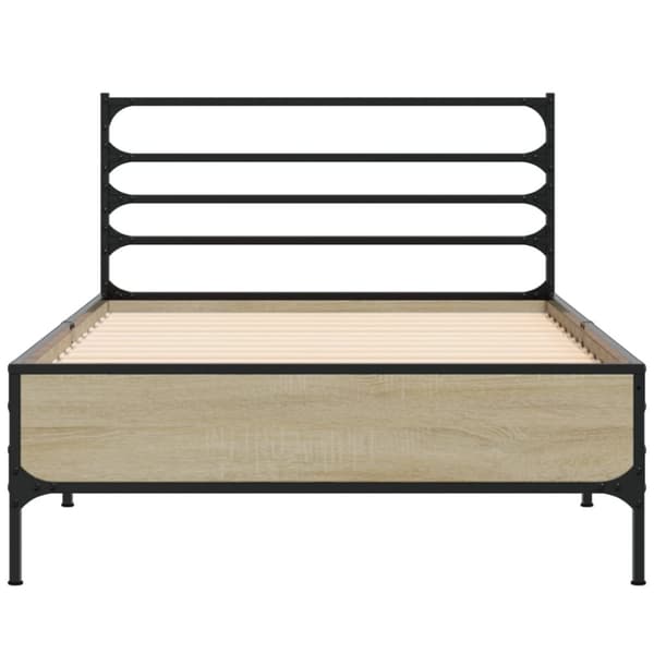 sengeramme 100x200 cm konstrueret træ og metal sonoma-eg