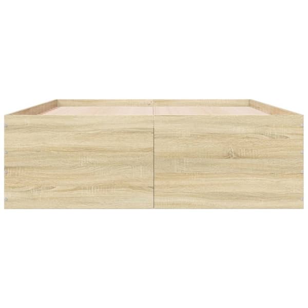 sengestel 135x190 cm konstrueret træ sonoma-eg