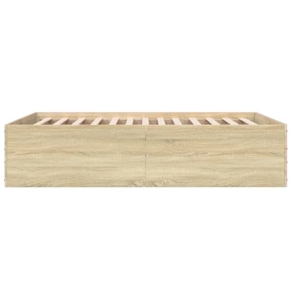 sengestel 135x190 cm konstrueret træ sonoma-eg