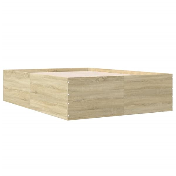 sengestel 135x190 cm konstrueret træ sonoma-eg