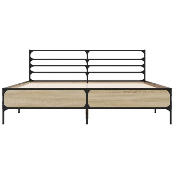 sengestel 150x200 cm konstrueret træ og metal sonoma-eg