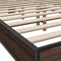 Miniatyrbillede 7 af 9: sengestel 140x200 cm konstrueret træ og metal brun egetræ