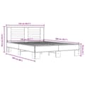 Miniatyrbillede 9 af 9: sengestel 140x200 cm konstrueret træ og metal brun egetræ