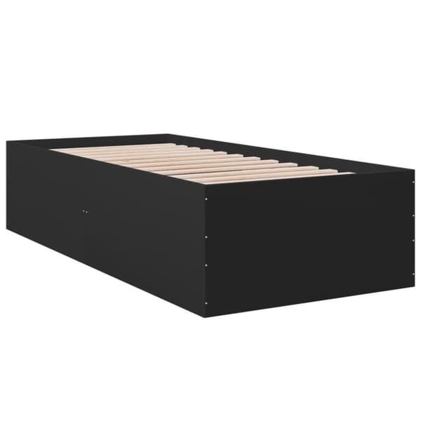 Sängram svart 100x200 cm konstruerad trä