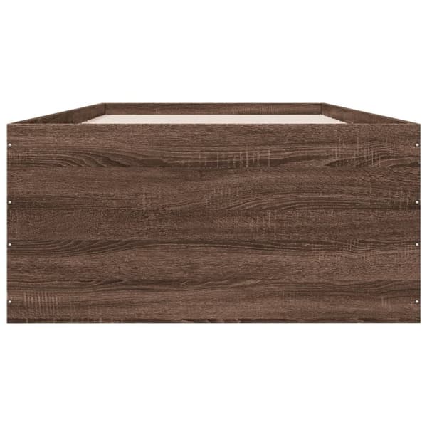sengeramme 90x200 cm konstrueret træ brun egetræsfarve
