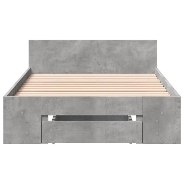 sengeramme med skuffe 100x200 cm konstrueret træ betongrå