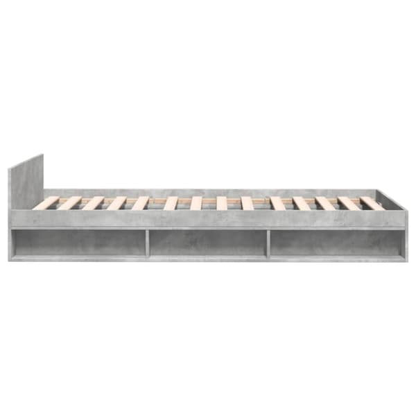 sengeramme med skuffe 100x200 cm konstrueret træ betongrå