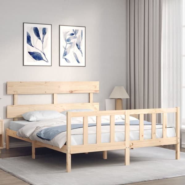 Sängynrunko päädyllä King Size täysi puu