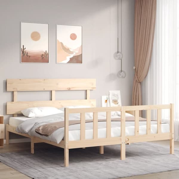Sängynrunko päädyllä King Size täysi puu