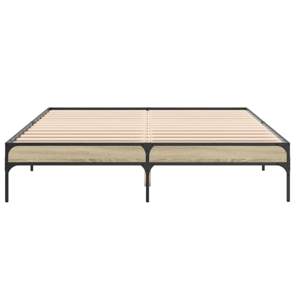 sengestel 160x200 cm konstrueret træ og metal sonoma-eg