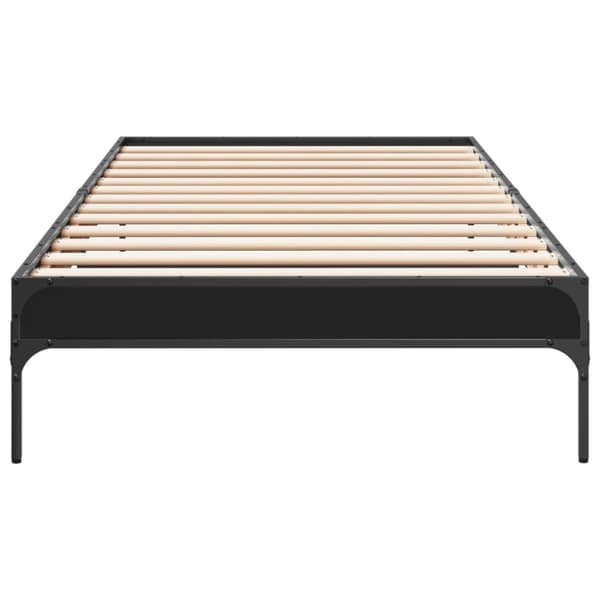 sengeramme 100x200 cm konstrueret træ og metal sort