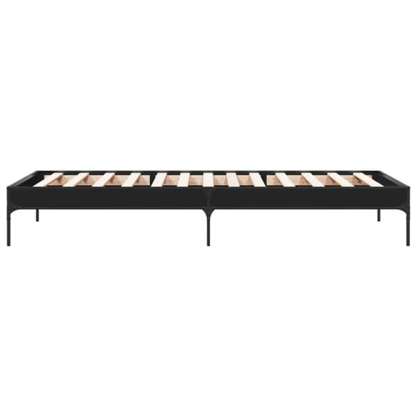 sengeramme 100x200 cm konstrueret træ og metal sort