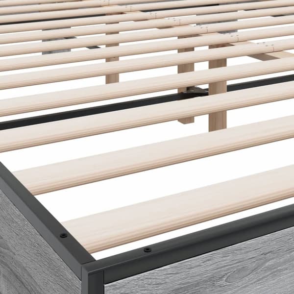 sengestel 160x200 cm konstrueret træ og metal grå sonoma-eg