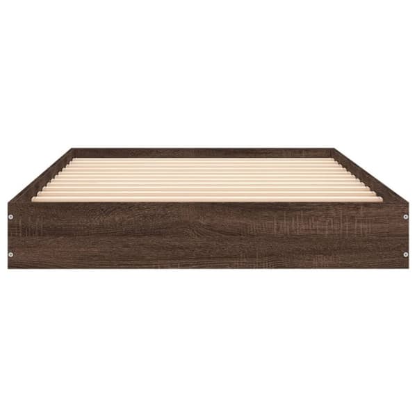 Sängram utan madrass brun ek 100x200 cm konstruerad trä