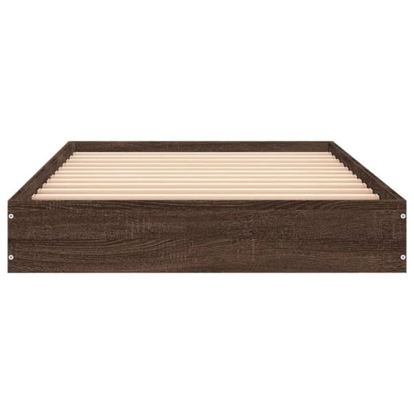 sengeramme 90x200 cm uden madras konstrueret træ brunt eg