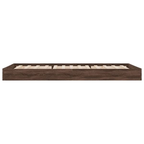 sengeramme 90x200 cm uden madras konstrueret træ brunt eg