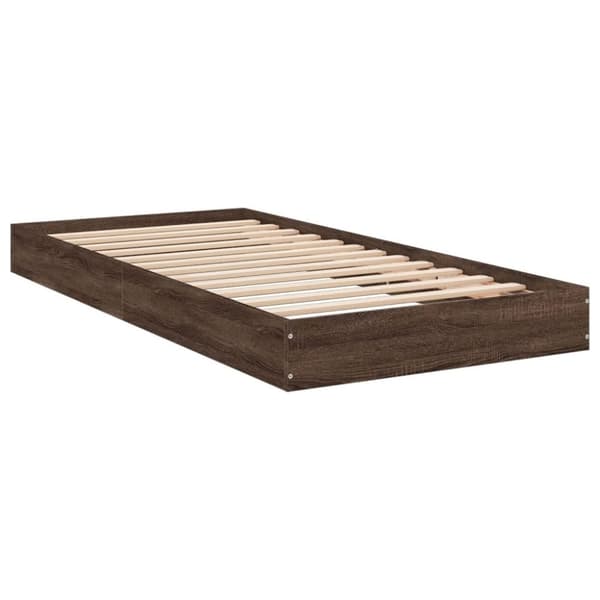 sengeramme 90x200 cm uden madras konstrueret træ brunt eg