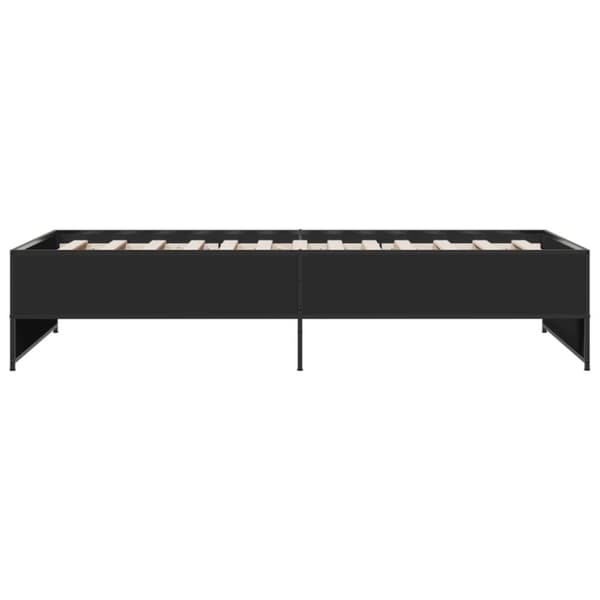 sengeramme 90x190 cm konstrueret træ og metal sort