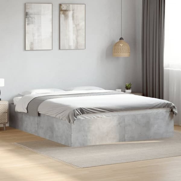 sengestel 150x200 cm konstrueret træ betongrå