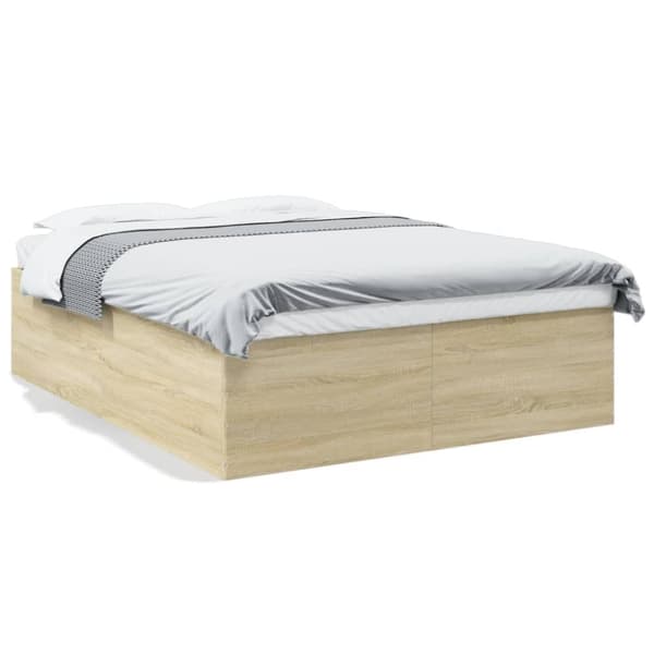 sengestel 150x200 cm konstrueret træ sonoma-eg