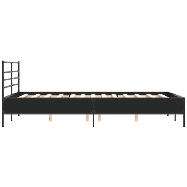sengestel 140x190 cm konstrueret træ og metal sort