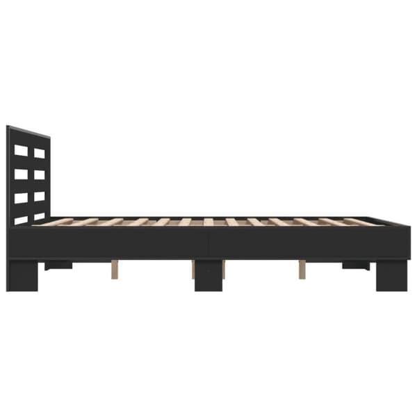 sengestel 120x200 cm konstrueret træ og metal sort