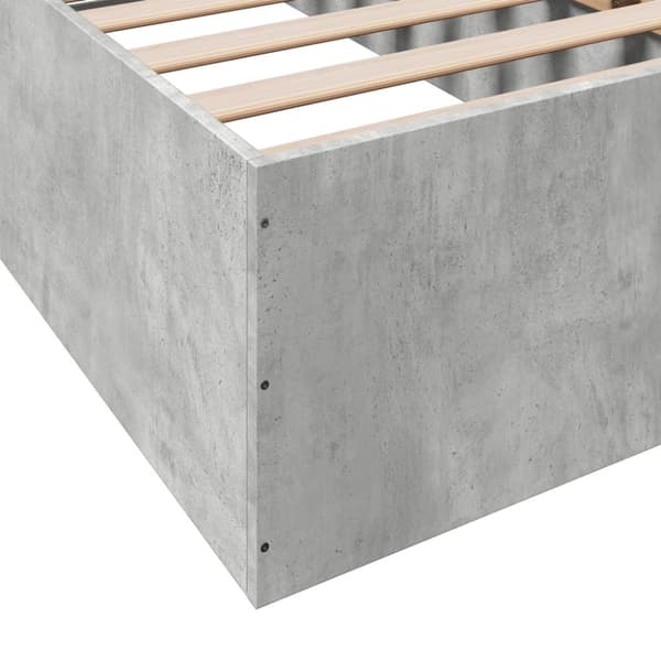 Sängynrunko betoninharmaa 100x200 cm tekninen puu