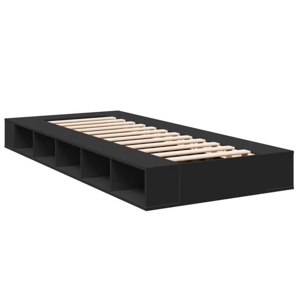 sengeramme 75x190 cm konstrueret træ sort