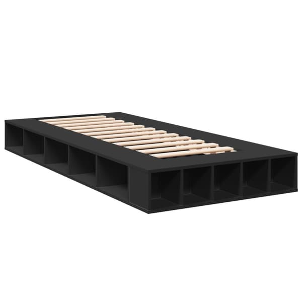 sengeramme 75x190 cm konstrueret træ sort