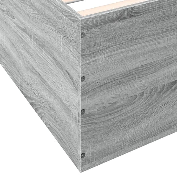 sengeramme 90x200 cm konstrueret træ grå sonoma-eg