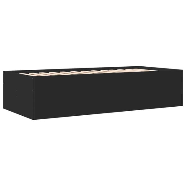 daybed med skuffer 100x200 cm konstrueret træ sort