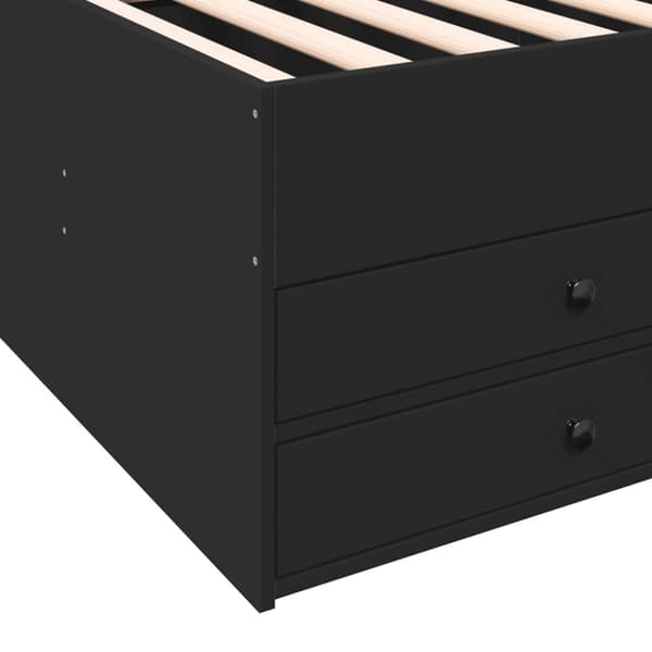 daybed med skuffer 100x200 cm konstrueret træ sort