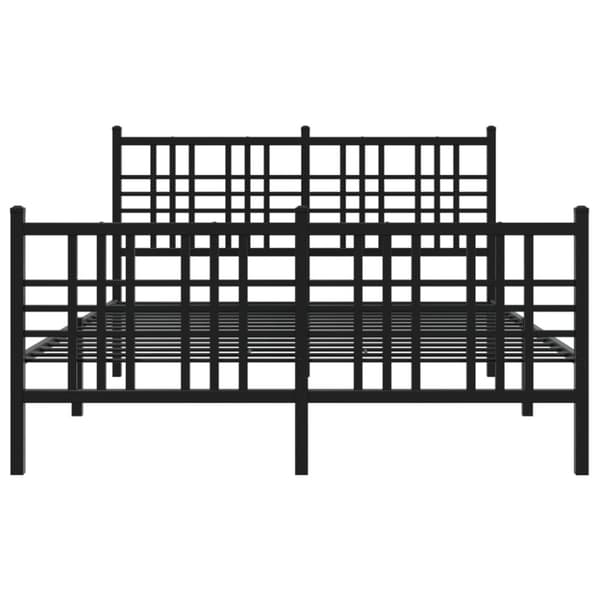 sengeramme med sengegavl og fodgærde 120x190 cm metal sort