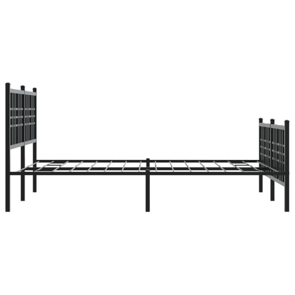 sengeramme med sengegavl og fodgærde 120x190 cm metal sort