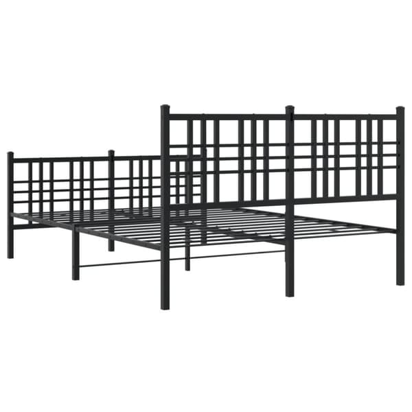 sengeramme med sengegavl og fodgærde 120x190 cm metal sort