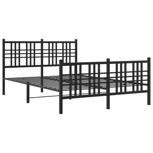 sengeramme med sengegavl og fodgærde 120x190 cm metal sort