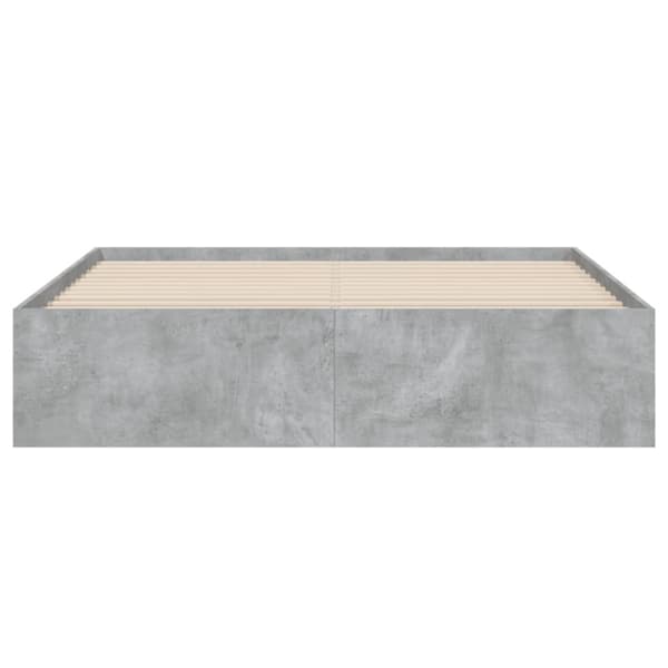 sengeramme med skuffer 140x190 cm konstrueret træ betongrå