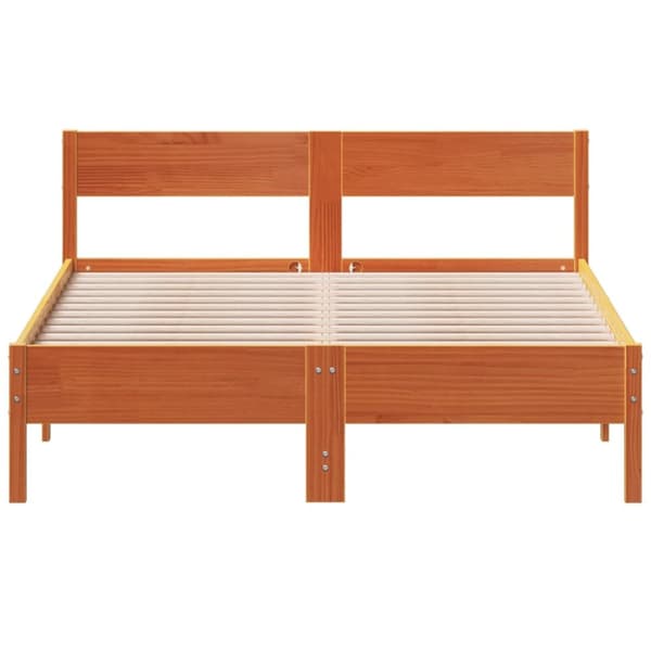 sengeramme uden madras 140x200 cm massivt fyr gyldenbrun