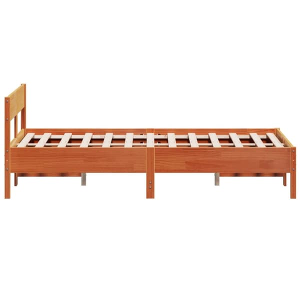 sengeramme uden madras 140x200 cm massivt fyr gyldenbrun