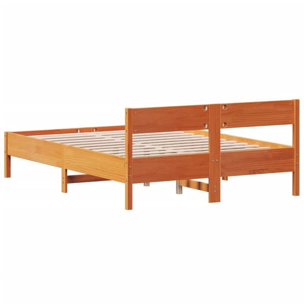 sengeramme uden madras 140x200 cm massivt fyr gyldenbrun