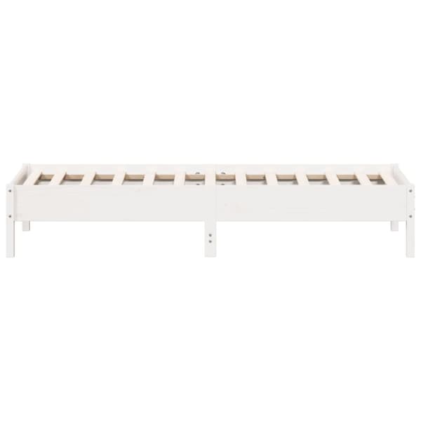 Sängram utan madrass vit 100x200 cm massiv furu